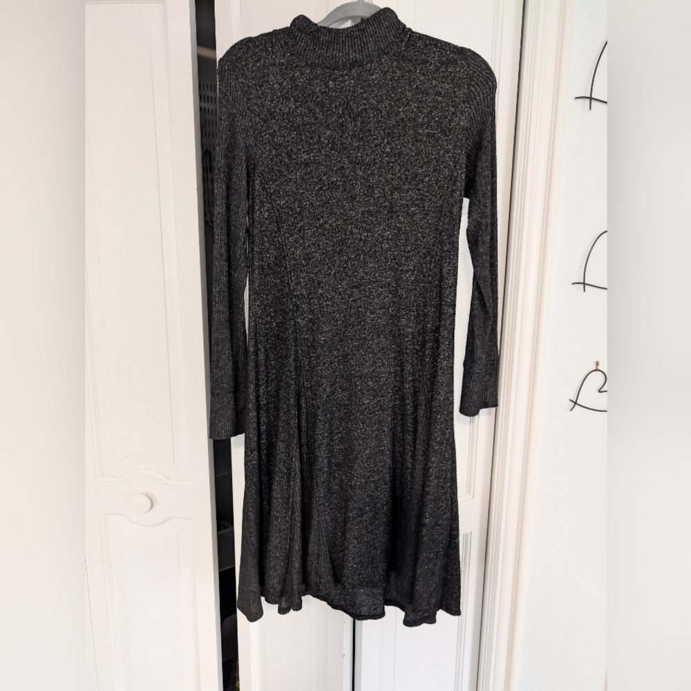 Rabbit Rabbit Rabbit Charcoal Long Sleeve Dress